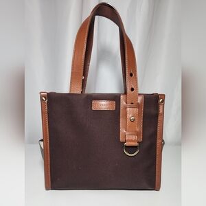 Burberry fabric nylon & leather small tote.